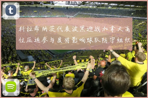 科拉希纳茨代表波黑迎战加拿大高位压迫参与度将影响球队防守组织